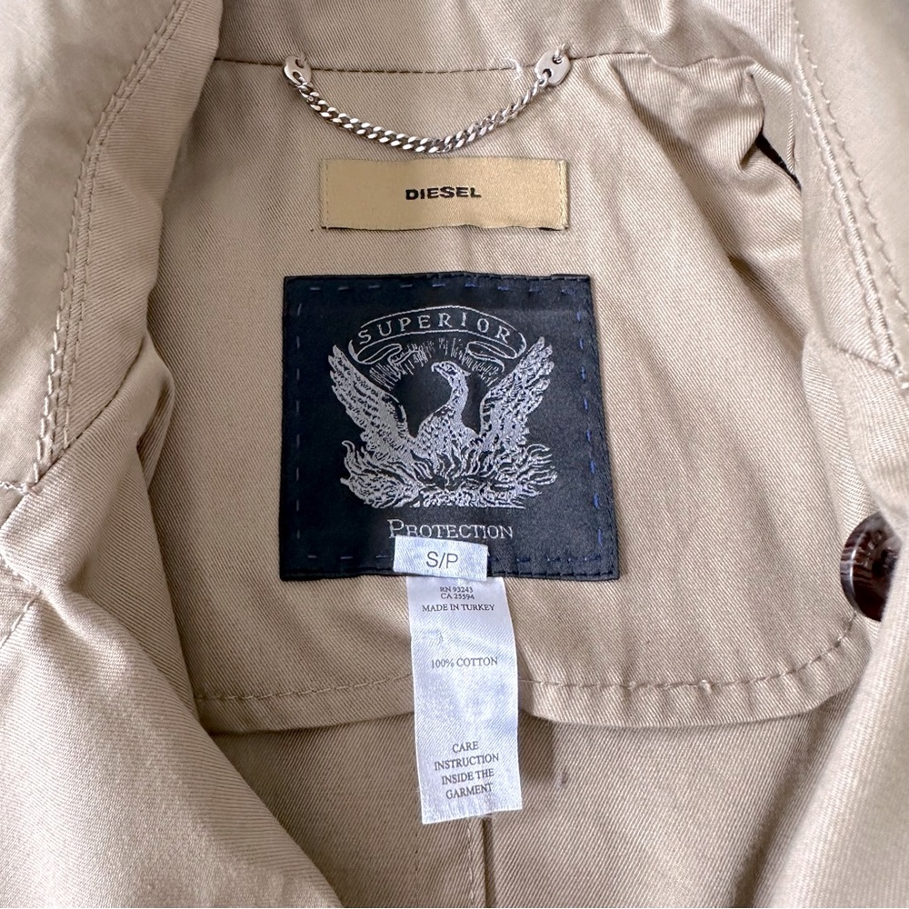 Diesel trench coat vintage tan colour